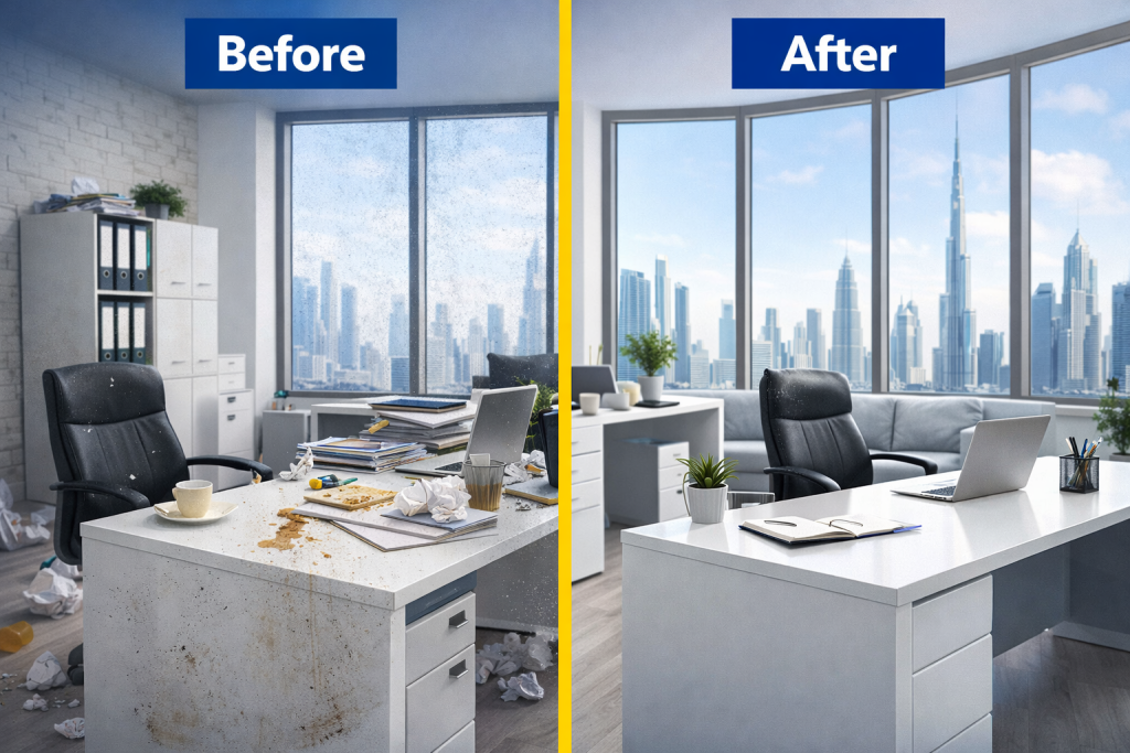 office cleaning services in dubai before and after